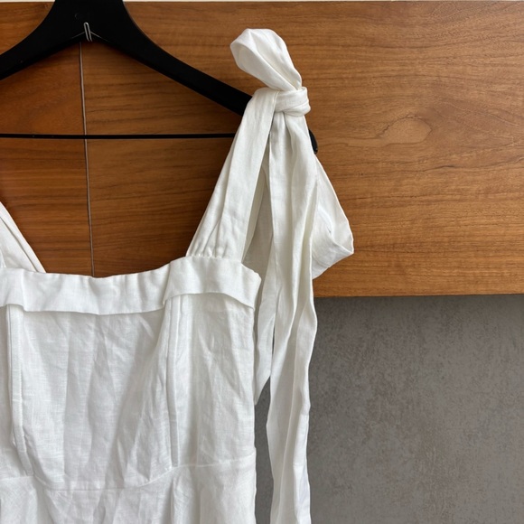 DISSH AISLE LINEN BOW MINI DRESS WHITE, SIZE 4 - Picture 10 of 16